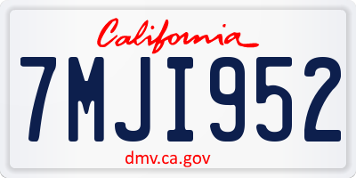 CA license plate 7MJI952