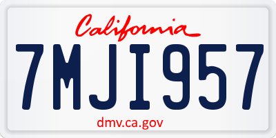 CA license plate 7MJI957