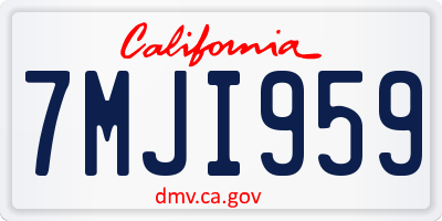 CA license plate 7MJI959