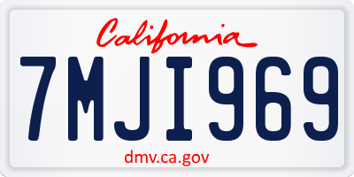 CA license plate 7MJI969