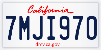 CA license plate 7MJI970