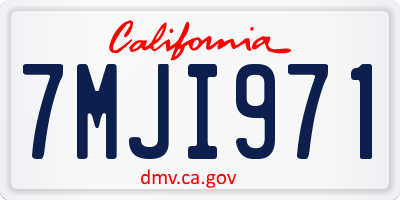 CA license plate 7MJI971