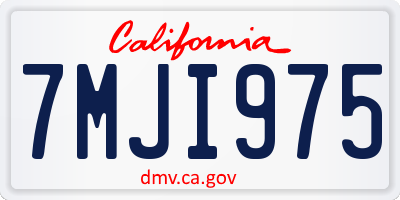 CA license plate 7MJI975