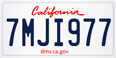CA license plate 7MJI977