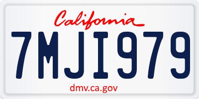 CA license plate 7MJI979