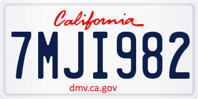 CA license plate 7MJI982