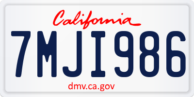 CA license plate 7MJI986