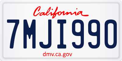 CA license plate 7MJI990