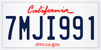 CA license plate 7MJI991
