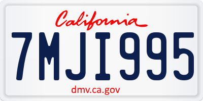 CA license plate 7MJI995