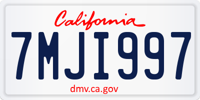 CA license plate 7MJI997