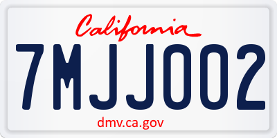CA license plate 7MJJ002