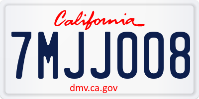 CA license plate 7MJJ008