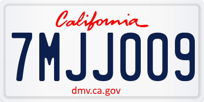 CA license plate 7MJJ009