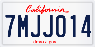 CA license plate 7MJJ014