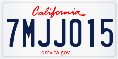CA license plate 7MJJ015