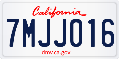 CA license plate 7MJJ016