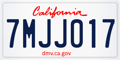 CA license plate 7MJJ017