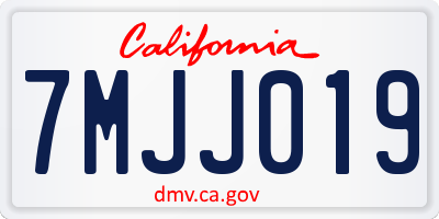 CA license plate 7MJJ019