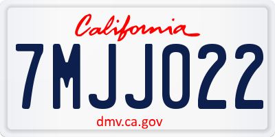 CA license plate 7MJJ022