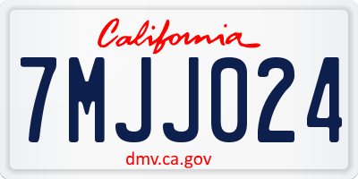 CA license plate 7MJJ024