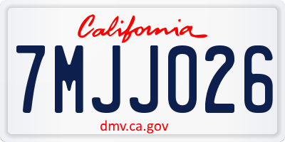 CA license plate 7MJJ026