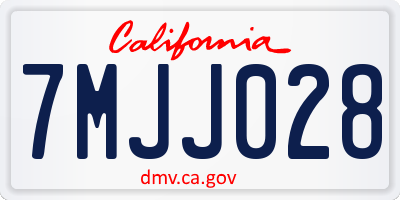 CA license plate 7MJJ028