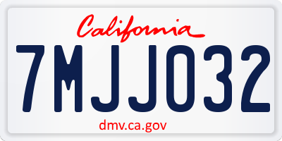 CA license plate 7MJJ032