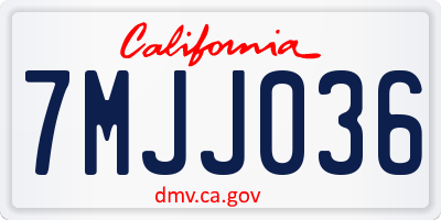 CA license plate 7MJJ036