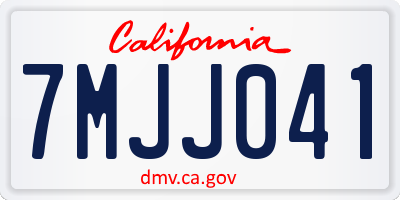 CA license plate 7MJJ041