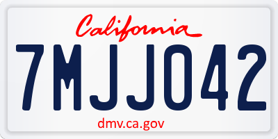 CA license plate 7MJJ042