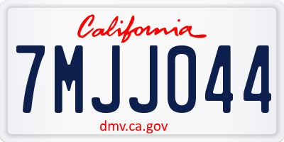 CA license plate 7MJJ044