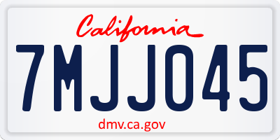 CA license plate 7MJJ045