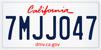 CA license plate 7MJJ047