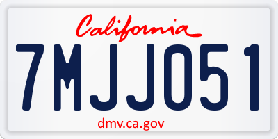 CA license plate 7MJJ051