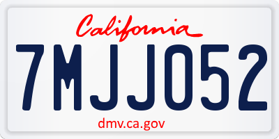 CA license plate 7MJJ052
