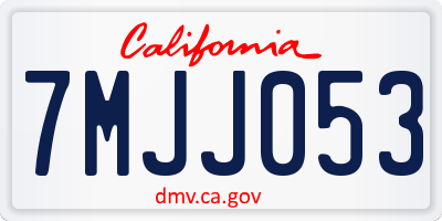 CA license plate 7MJJ053