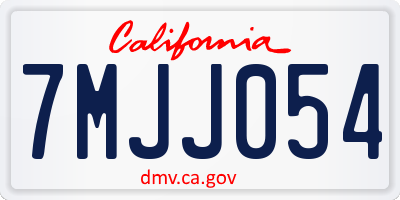 CA license plate 7MJJ054