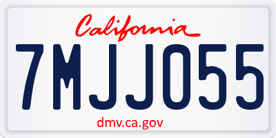 CA license plate 7MJJ055