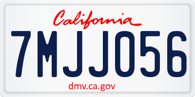 CA license plate 7MJJ056
