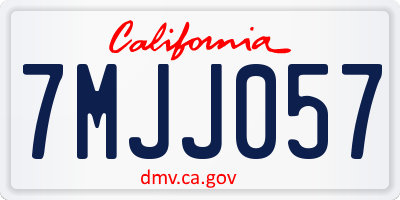 CA license plate 7MJJ057