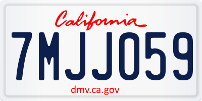 CA license plate 7MJJ059