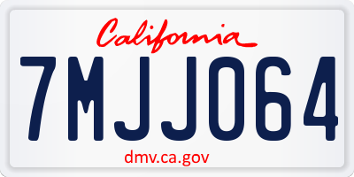 CA license plate 7MJJ064