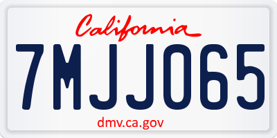 CA license plate 7MJJ065