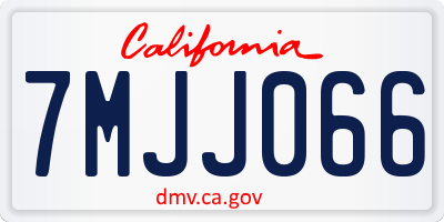CA license plate 7MJJ066