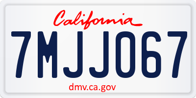 CA license plate 7MJJ067