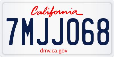 CA license plate 7MJJ068