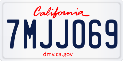 CA license plate 7MJJ069