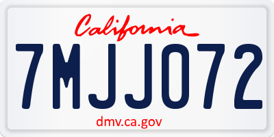 CA license plate 7MJJ072