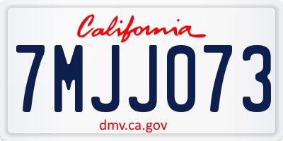 CA license plate 7MJJ073